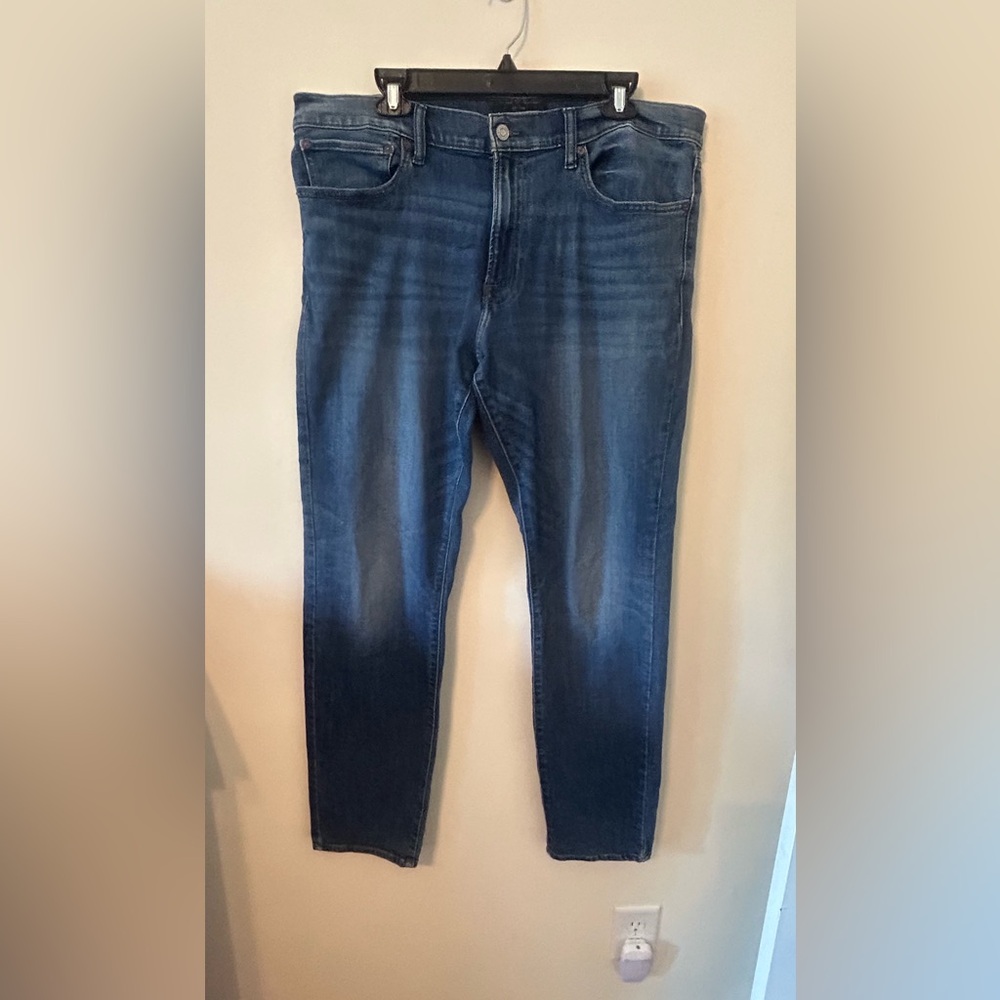 Men's Lucky Brand Los Angeles 121 Slim Straight Blue Denim Jean Size 38 X 34‎